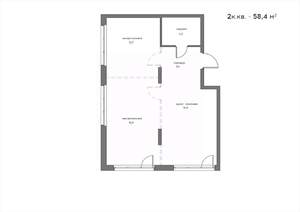 2-к квартира, вторичка, 58м2, 14/21 этаж