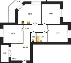 3-к квартира, вторичка, 117м2, 6/18 этаж