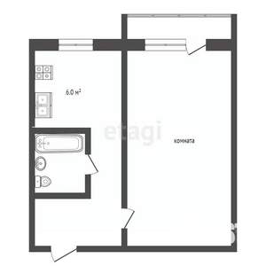 1-к квартира, вторичка, 30м2, 3/5 этаж