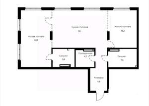 2-к квартира, вторичка, 101м2, 6/23 этаж