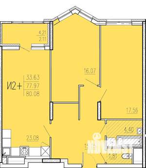 3-к квартира, вторичка, 80м2, 14/17 этаж