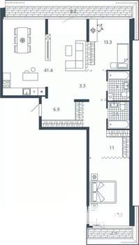 2-к квартира, вторичка, 112м2, 7/24 этаж