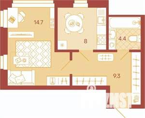 1-к квартира, вторичка, 36м2, 12/17 этаж