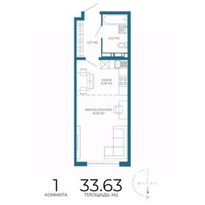 1-к квартира, вторичка, 34м2, 10/17 этаж