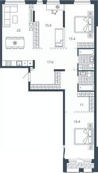 3-к квартира, вторичка, 108м2, 7/24 этаж