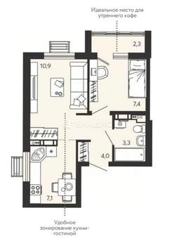 1-к квартира, вторичка, 35м2, 14/15 этаж