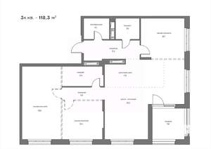 3-к квартира, вторичка, 118м2, 21/21 этаж