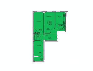 3-к квартира, строящийся дом, 81м2, 2/18 этаж
