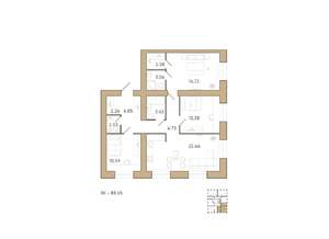 3-к квартира, вторичка, 89м2, 1/12 этаж