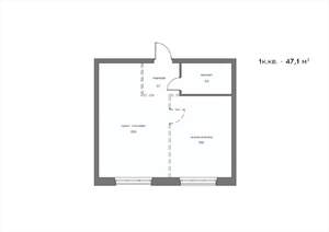 1-к квартира, вторичка, 47м2, 7/21 этаж