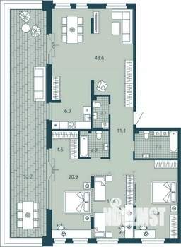 3-к квартира, вторичка, 164м2, 10/23 этаж