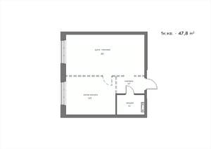 1-к квартира, вторичка, 48м2, 15/21 этаж