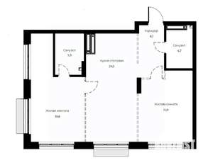 2-к квартира, вторичка, 76м2, 6/23 этаж