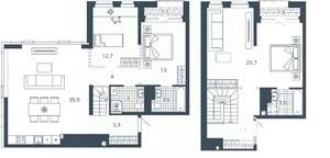 3-к квартира, вторичка, 123м2, 23/24 этаж
