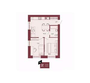 3-к квартира, вторичка, 48м2, 1/17 этаж