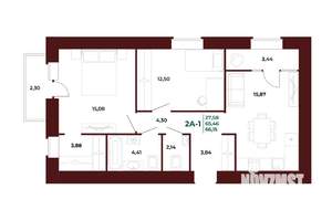 2-к квартира, вторичка, 69м2, 14/17 этаж