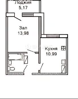 1-к квартира, вторичка, 32м2, 1/10 этаж