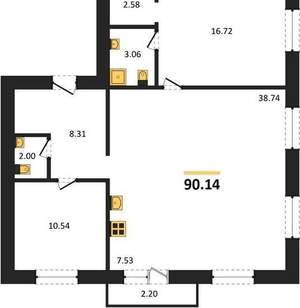 3-к квартира, вторичка, 90м2, 11/12 этаж