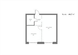 1-к квартира, вторичка, 45м2, 20/21 этаж
