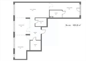 3-к квартира, вторичка, 101м2, 7/21 этаж