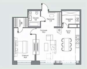 2-к квартира, вторичка, 69м2, 11/15 этаж