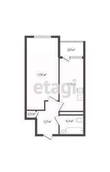 1-к квартира, вторичка, 41м2, 10/18 этаж