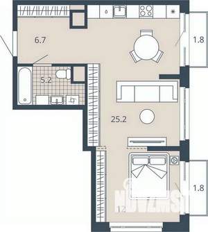 1-к квартира, вторичка, 53м2, 15/23 этаж