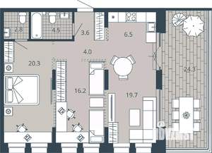 2-к квартира, вторичка, 90м2, 8/23 этаж