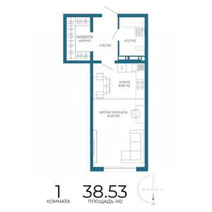 1-к квартира, вторичка, 39м2, 13/17 этаж