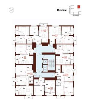 2-к квартира, вторичка, 55м2, 16/18 этаж
