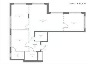3-к квартира, вторичка, 100м2, 2/21 этаж