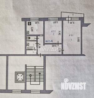 2-к квартира, вторичка, 53м2, 9/9 этаж