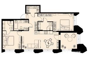 2-к квартира, вторичка, 86м2, 9/23 этаж