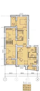 4-к квартира, строящийся дом, 99м2, 16/18 этаж