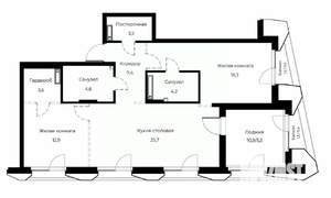 2-к квартира, вторичка, 86м2, 3/23 этаж