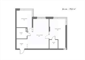 2-к квартира, вторичка, 73м2, 18/21 этаж
