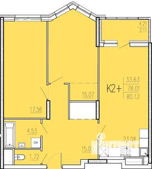 2-к квартира, сданный дом, 80м2, 2/18 этаж