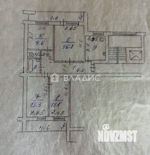 3-к квартира, вторичка, 72м2, 6/9 этаж