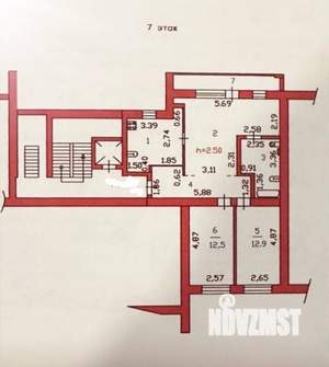 3-к квартира, вторичка, 71м2, 7/9 этаж