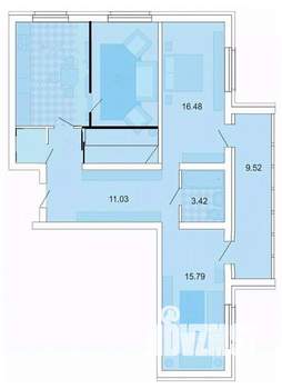 3-к квартира, вторичка, 89м2, 6/18 этаж