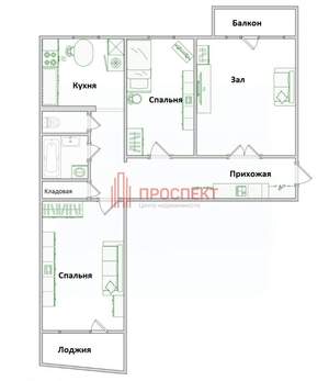 3-к квартира, вторичка, 67м2, 7/9 этаж