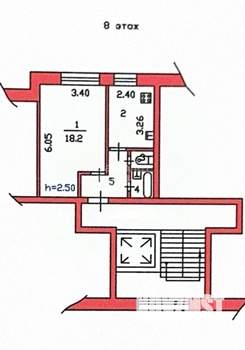 1-к квартира, вторичка, 34м2, 8/9 этаж