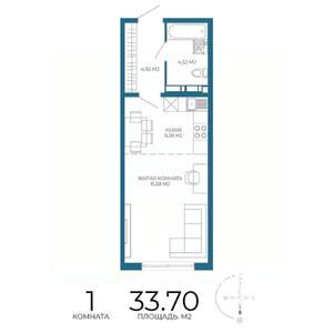 1-к квартира, вторичка, 34м2, 5/17 этаж