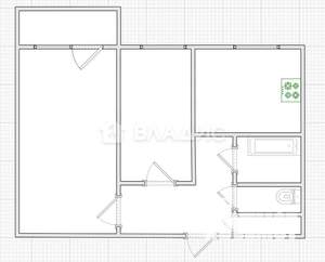 2-к квартира, вторичка, 53м2, 5/9 этаж