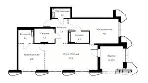 2-к квартира, вторичка, 85м2, 10/23 этаж
