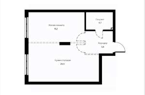 1-к квартира, вторичка, 51м2, 19/23 этаж