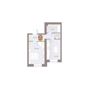 1-к квартира, вторичка, 41м2, 1/4 этаж
