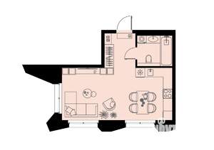 Студия квартира, вторичка, 34м2, 2/23 этаж