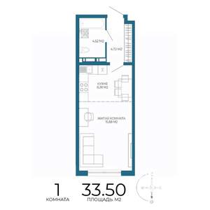 1-к квартира, вторичка, 34м2, 4/17 этаж