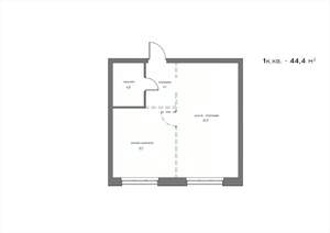 1-к квартира, вторичка, 44м2, 7/21 этаж